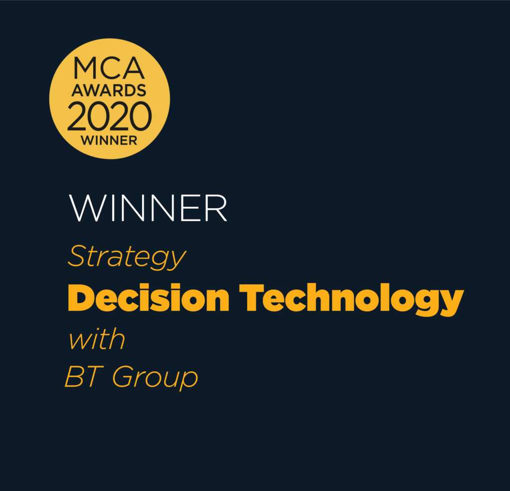 The MCA Strategy Award 2020 winner was Dectech with BT Group