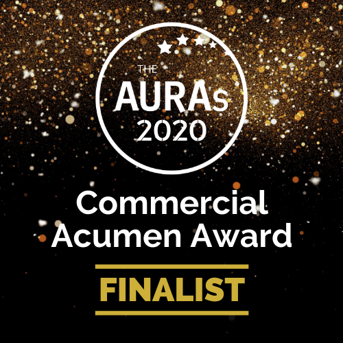 The Aura 2020 awards advertisment on a sparkling background