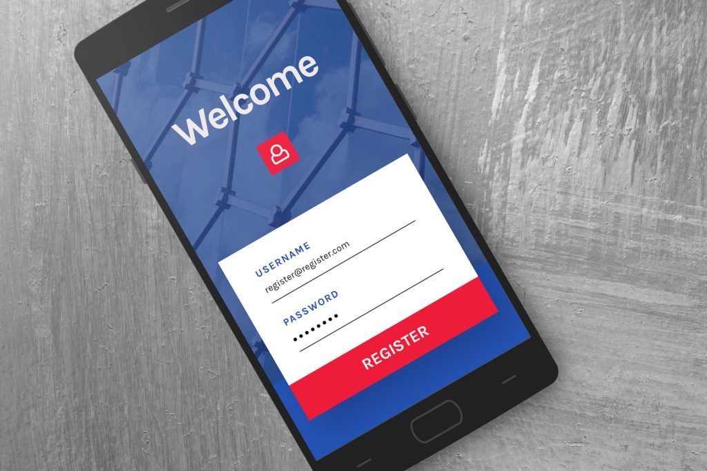 Aregistration form for a subscription on a phone screen